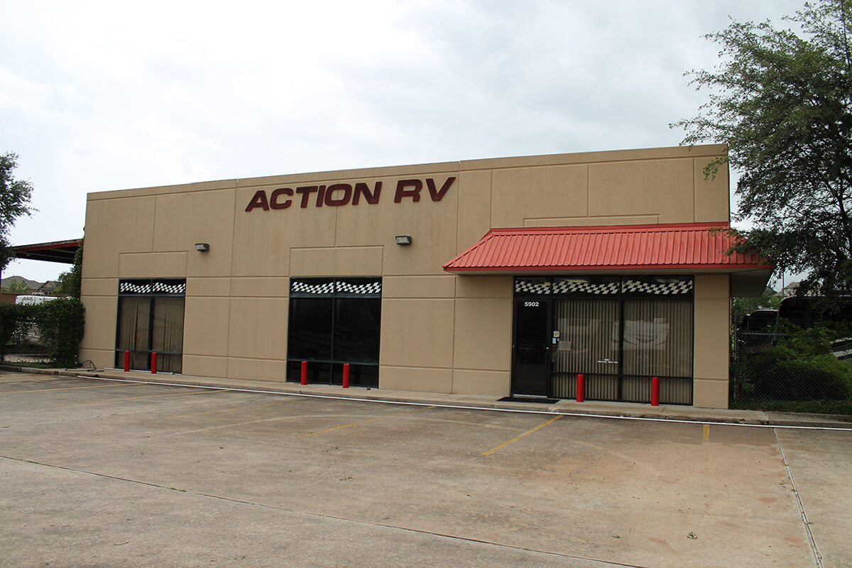 The Action RV Conroe Texas office on West Davis -  Hwy 105.